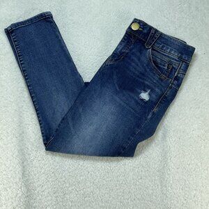 Democracy Jeans Womens 4p Blue Absolution Ankle Length Mid Rise Distressed 28x24